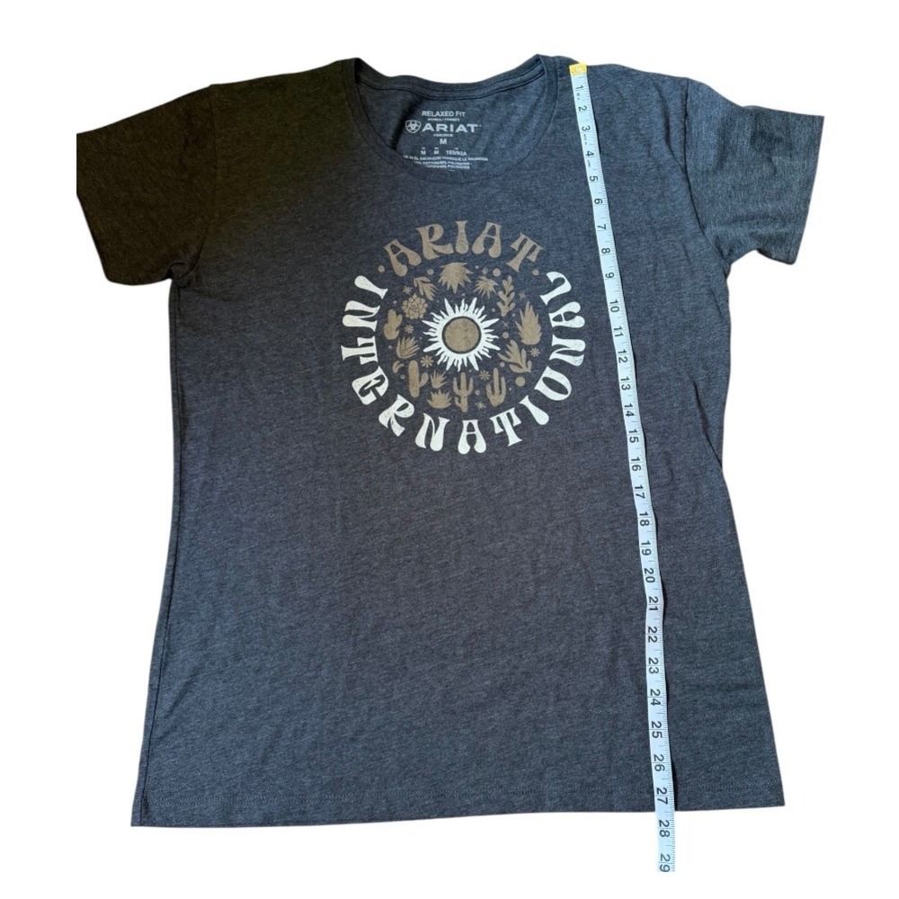 Ariat International Womens Relaxed Fit Graphic T-Shirt Gray Sun Cactus Medium - Picture 5 of 5